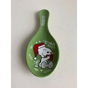 Peanuts Snoopy And Woodstock Christmas Santa Hat Spoon Rest Ceramic NEW